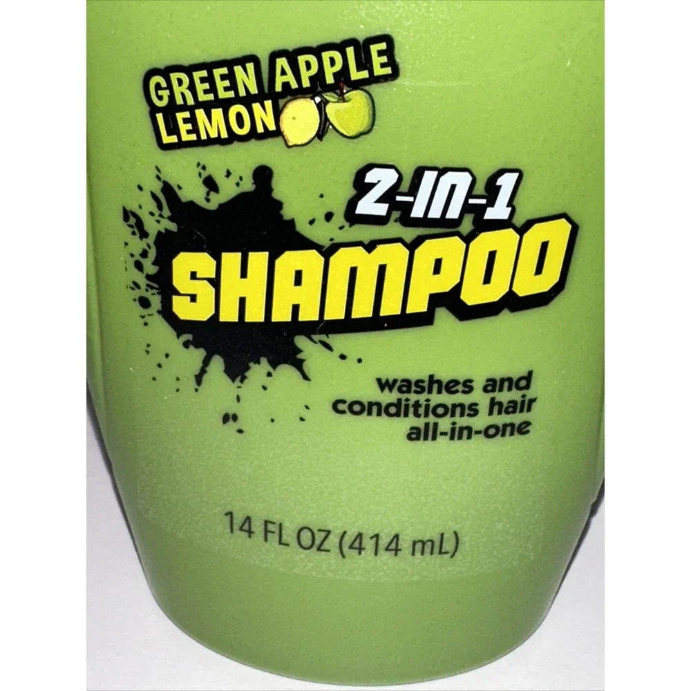 Warheads Green Apple Lemon 2-in-1 Shampoo and Conditioner 14oz Paraben Free